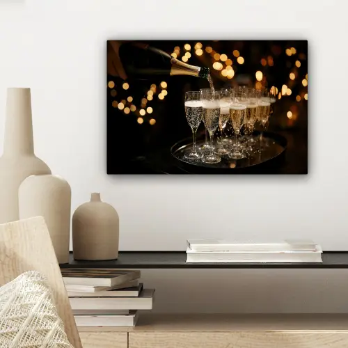Lichtjes - Champagne - Dienblad - Glazen canvas 2cm klein -sfeer6