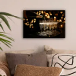 Lichtjes - Champagne - Dienblad - Glazen canvas 2cm klein -sfeer1