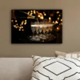 Lichtjes - Champagne - Dienblad - Glazen canvas 2cm klein -sfeer3