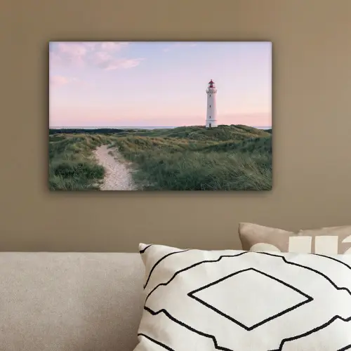 Vuurtoren - Duinlandschap - Zee canvas 2cm klein -sfeer3