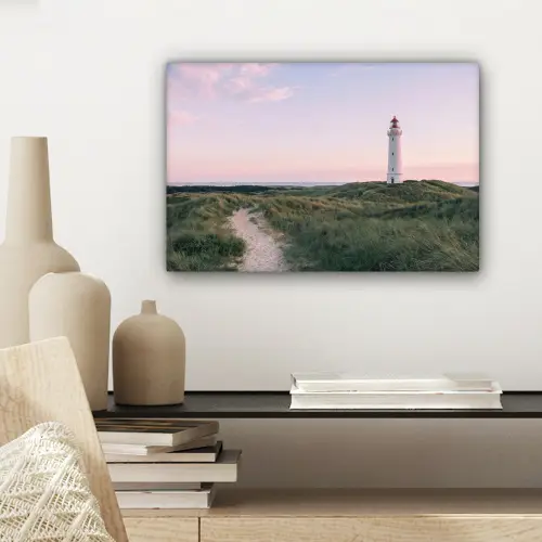 Vuurtoren - Duinlandschap - Zee canvas 2cm klein -sfeer6