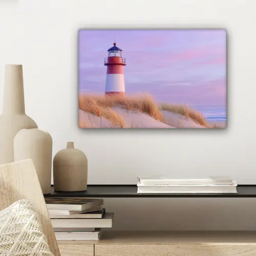Vuurtoren - Duinen - Zonsondergang canvas 2cm klein -sfeer6