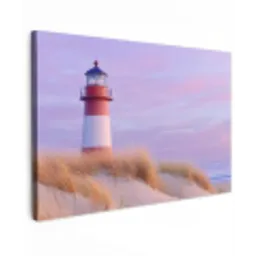 Vuurtoren - Duinen - Zonsondergang canvas 2cm klein -z3d