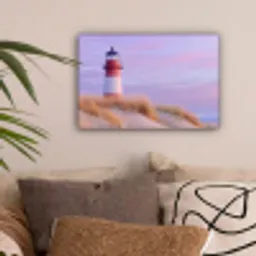 Vuurtoren - Duinen - Zonsondergang canvas 2cm klein -sfeer1