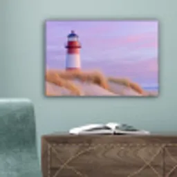 Vuurtoren - Duinen - Zonsondergang canvas 2cm klein -sfeer4