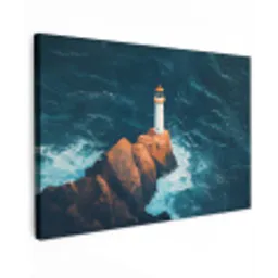 Vuurtoren - Rots - Zee - Golven canvas 2cm klein -z3d