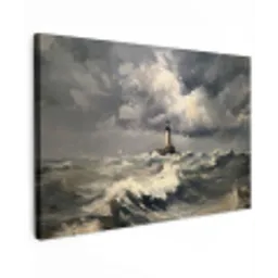 Vuurtoren - Golven - Storm canvas 2cm klein -z3d