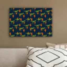 Bliksemschichten - Oranje - Dinosaurussen canvas 2cm klein -sfeer3