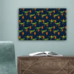 Bliksemschichten - Oranje - Dinosaurussen canvas 2cm klein -sfeer4