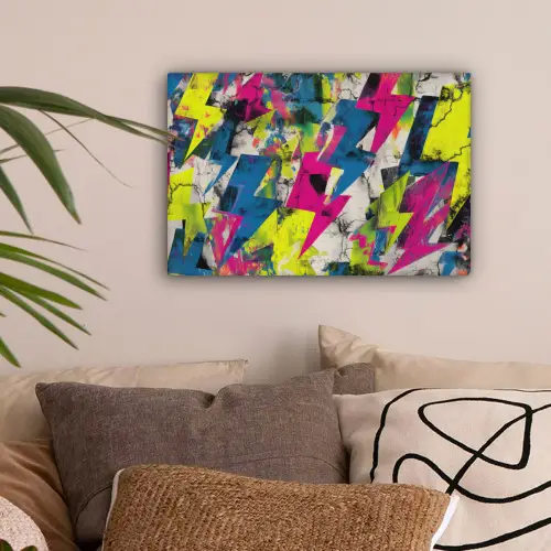 Bliksemschichten - Patroon - Marmer - Kleuren canvas 2cm klein -sfeer1