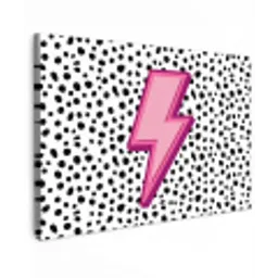 Bliksem - Roze - Stippen canvas 2cm klein -z3d