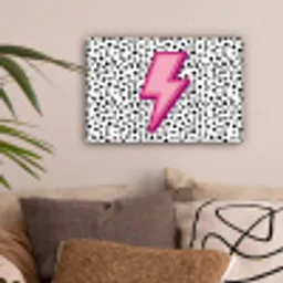 Bliksem - Roze - Stippen canvas 2cm klein -sfeer1