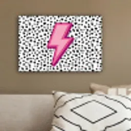 Bliksem - Roze - Stippen canvas 2cm klein -sfeer3
