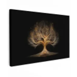 Lichtjes - Boom - Abstract - Zwart canvas 2cm klein -z3d