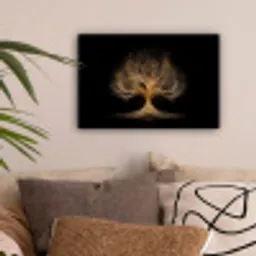 Lichtjes - Boom - Abstract - Zwart canvas 2cm klein -sfeer1
