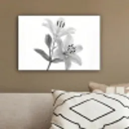 Lelies - Elegant - Zwart - Wit canvas 2cm klein -sfeer3
