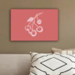 Lijnillustratie - Kersen - Tak - Wit canvas 2cm klein -sfeer3