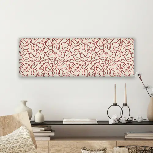 Lijnen - Abstract - Rood - Beige canvas 2cm klein 828 -sfeer6