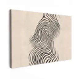 Lijnen - Abstract - Golvend - Zwart canvas 2cm klein -z3d