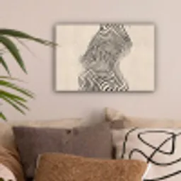 Lijnen - Abstract - Golvend - Zwart canvas 2cm klein -sfeer1