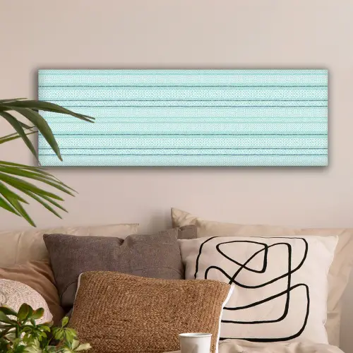 Lijnen - Blauwgroen - Patroon canvas 2cm klein 828 -sfeer1