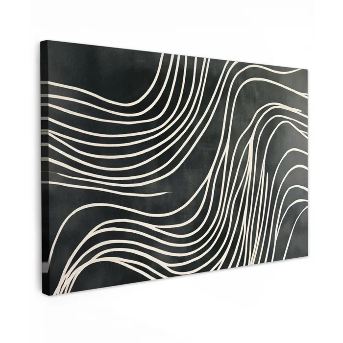 Lijnen - Patroon - Abstract - Wit canvas 2cm klein -z3d