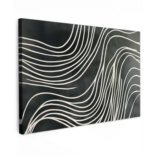 Lijnen - Patroon - Abstract - Wit canvas 2cm klein -z3d