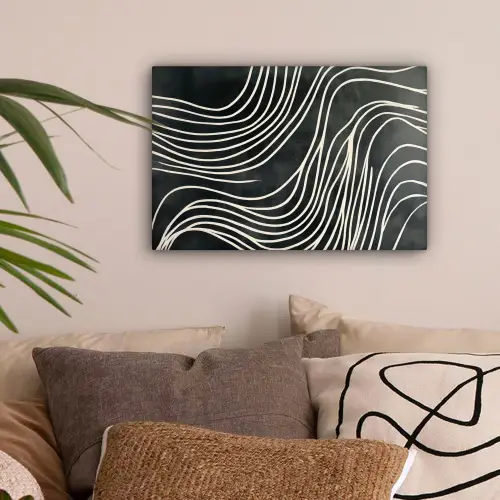 Lijnen - Patroon - Abstract - Wit canvas 2cm klein -sfeer1