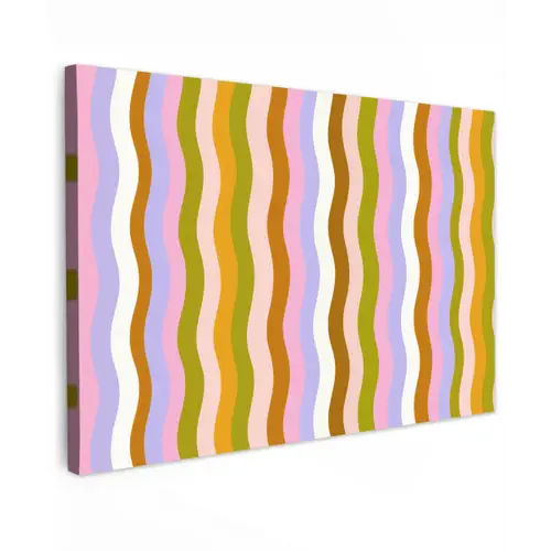 lijnen - Golven - Pastelkleuren - Patroon canvas 2cm klein -z3d