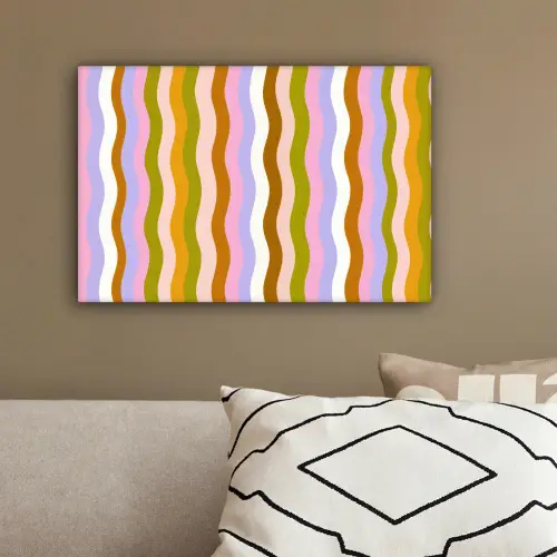 lijnen - Golven - Pastelkleuren - Patroon canvas 2cm klein -sfeer3