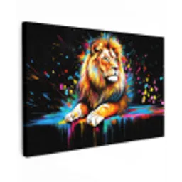 Leeuw - Kleurrijk - Spetters canvas 2cm klein -z3d