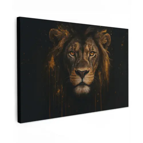 Leeuw - Goud - Druppels canvas 2cm klein -z3d
