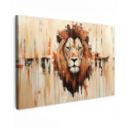 Leeuwenkop - Lijnen - Crème canvas 2cm klein -z3d