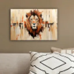 Leeuwenkop - Lijnen - Crème canvas 2cm klein -sfeer3