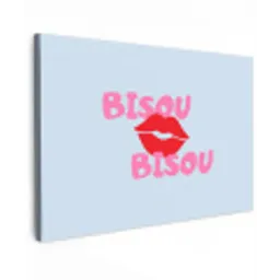 Lippen - Bisou - Blauw canvas 2cm klein -z3d