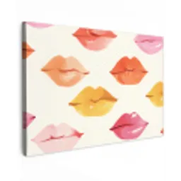 Lippen - Kleurrijk - Glanzend canvas 2cm klein -z3d