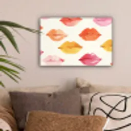 Lippen - Kleurrijk - Glanzend canvas 2cm klein -sfeer1