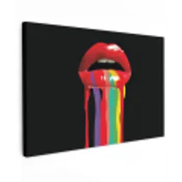 Lippen - Kleuren - Zwart canvas 2cm klein -z3d