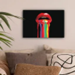 Lippen - Kleuren - Zwart canvas 2cm klein -sfeer1