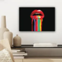 Lippen - Kleuren - Zwart canvas 2cm klein -sfeer6
