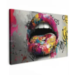 Lippen - Graffiti - Expressief canvas 2cm klein -z3d