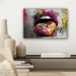 Lippen - Graffiti - Expressief canvas 2cm klein -sfeer6