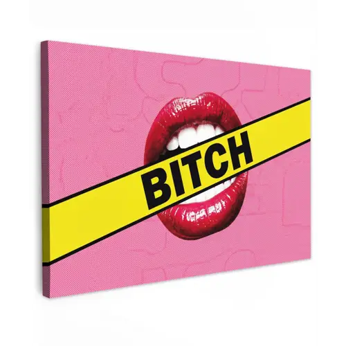Lippen - Tekst - Kleurrijk canvas 2cm klein -z3d