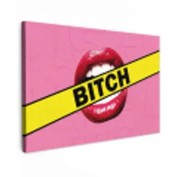 Lippen - Tekst - Kleurrijk canvas 2cm klein -z3d