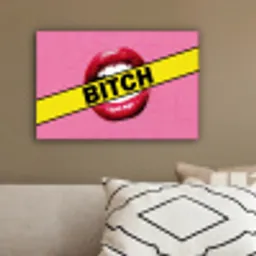 Lippen - Tekst - Kleurrijk canvas 2cm klein -sfeer3