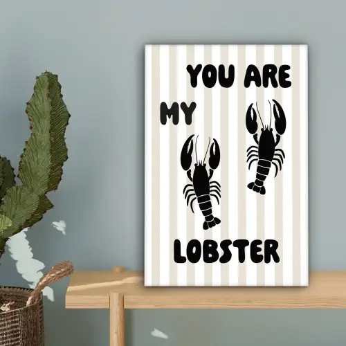 Lobster - Beige - Minimalistisch canvas 2cm klein -sfeer4
