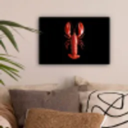Kreeft - Glossier Rood - Zwart canvas 2cm klein -sfeer1