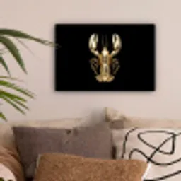 Kreeft - Goud - Textuur - Zwart canvas 2cm klein -sfeer1