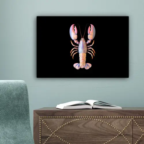 Kreeft - Roze - Zacht - Zwart canvas 2cm klein -sfeer4
