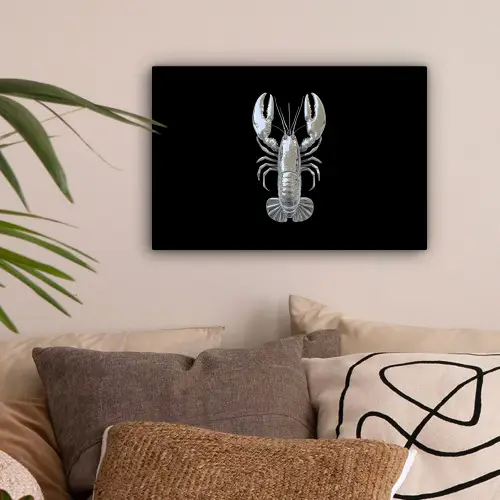 Kreeft - Zilver - Metallic - Luxe canvas 2cm klein -sfeer1